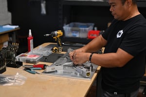 force plates being assembled