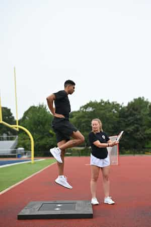 jumping on force plates  on track