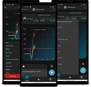 Hawkin Dynamics Mobile App Hawkin Dynamics Mobile App